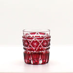 This beautiful hand cut glass in red, comes in a wooden gift box. Perfect for enjoying a glass of whisky either straight up or on the rocks!